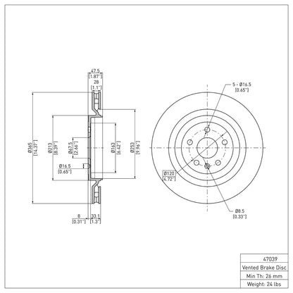 DFC 09-24 Cadillac CTS Rear Brake Rotor