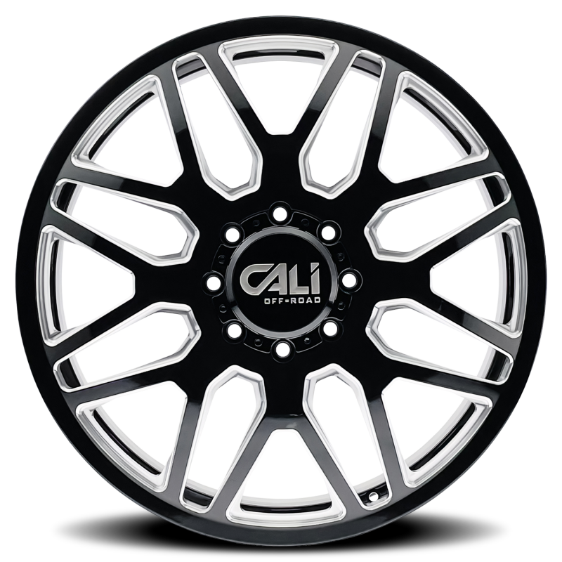 Cali Off-Road 9115D Invader Dually 24x8.25 / 8x200 BP / 115mm Offset / 142mm Hub Gls Blk Mill Wheel