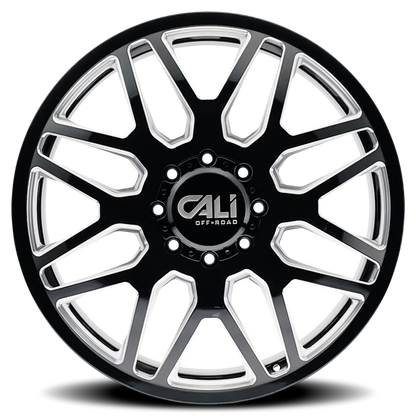 Cali Off-Road 9115D Invader Dually 24x8.25 / 8x210 BP / -232mm OS / 154.2mm Hub Gls Blk Mill Wheel