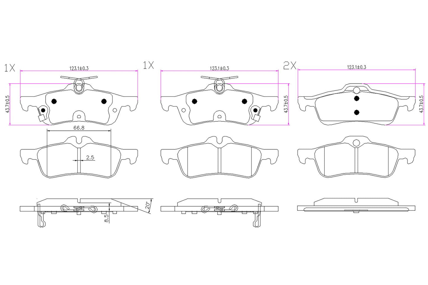 BOGAP H8210100 Brake Pad Set, Disc Brake