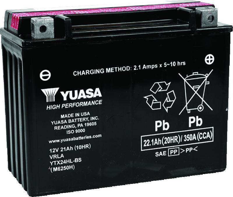 Yuasa Battery Yuasa YTX24HL-BS High Performance Maintenance Free AGM 12-Volt Battery w/Bottle