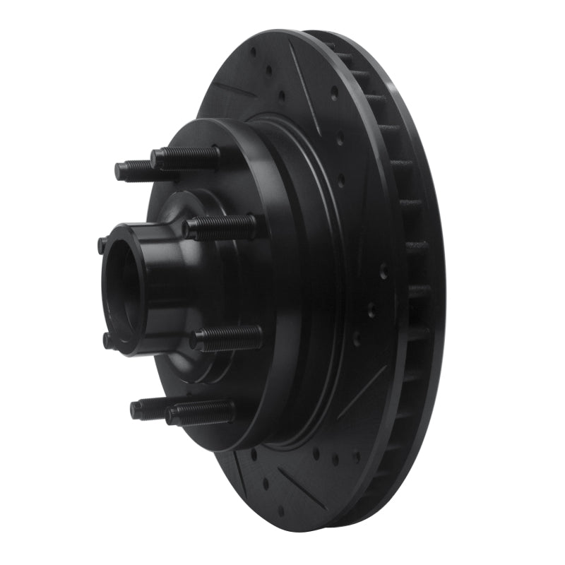 R1 Concepts R1 1994-1999 Dodge Ram 2500 Front Right Drilled & Slotted Black Brake Rotor