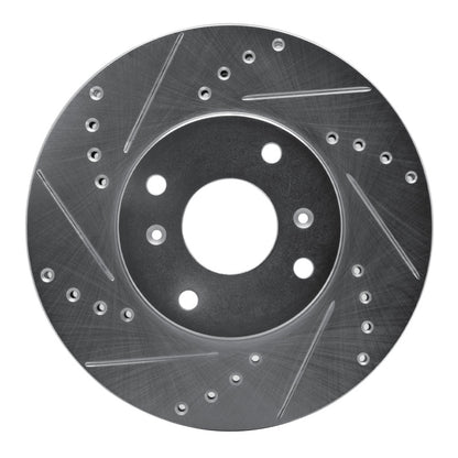 R1 Concepts R1 98-99 Acura CL Front Left Drilled & Slotted Silver Brake Rotor