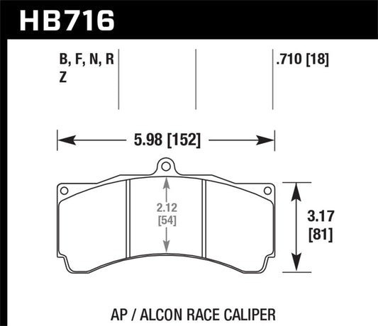 Hawk Performance Hawk HPS Brake Pads w/ 0.710 Thickness - AP Racing Alcon