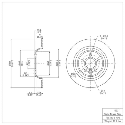 DFC 09-15 Ford Focus RS (Mexico) Rear Brake Rotor