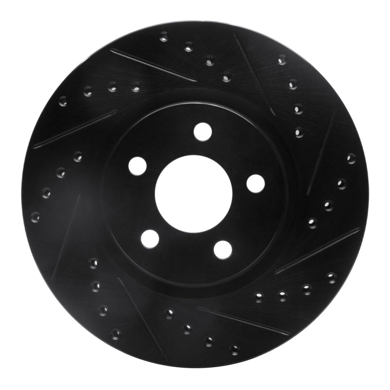 R1 Concepts R1 03-09 Chrysler PT Cruiser Front Right Drilled & Slotted Black Brake Rotor