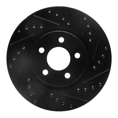 R1 Concepts R1 03-09 Chrysler PT Cruiser Front Right Drilled & Slotted Black Brake Rotor