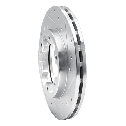 R1 Concepts R1 83-85 Nissan 720 DATSUN Front Right Drilled & Slotted Silver Brake Rotor