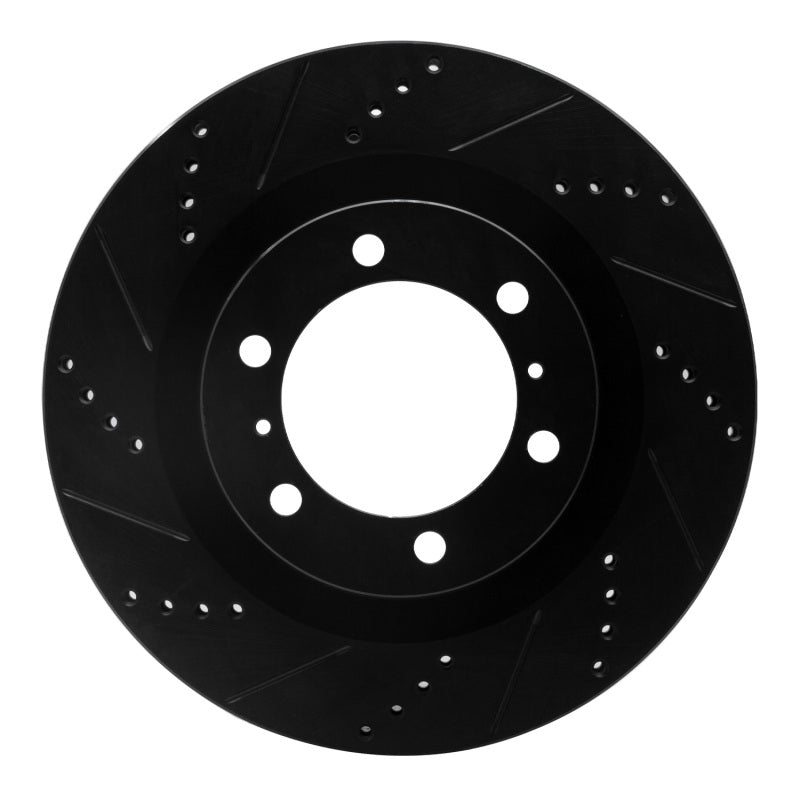 R1 Concepts R1 10-24 Lexus GX460 Front Left Drilled & Slotted Black Brake Rotor