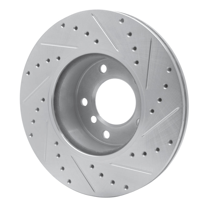 R1 Concepts R1 06-13 BMW 128I Front Left Drilled & Slotted Silver Brake Rotor