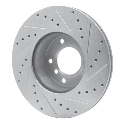 R1 Concepts R1 06-13 BMW 128I Front Left Drilled & Slotted Silver Brake Rotor