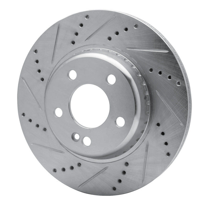 R1 Concepts R1 15-23 Mercedes-Benz C300 Sedan Rear Left Drilled & Slotted Silver Brake Rotor