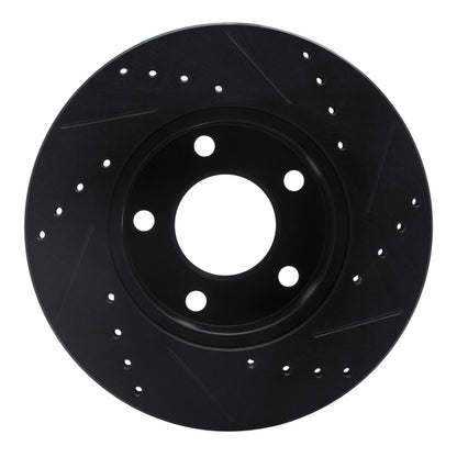 R1 Concepts R1 75-80 Ford Granada Left Rear Drilled & Slotted Black Brake Rotor