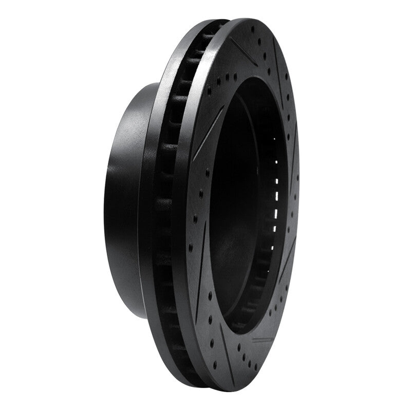 R1 Concepts R1 99-99 Ford F-250 4WD (Super Duty) Front Left Drilled & Slotted Black Brake Rotor