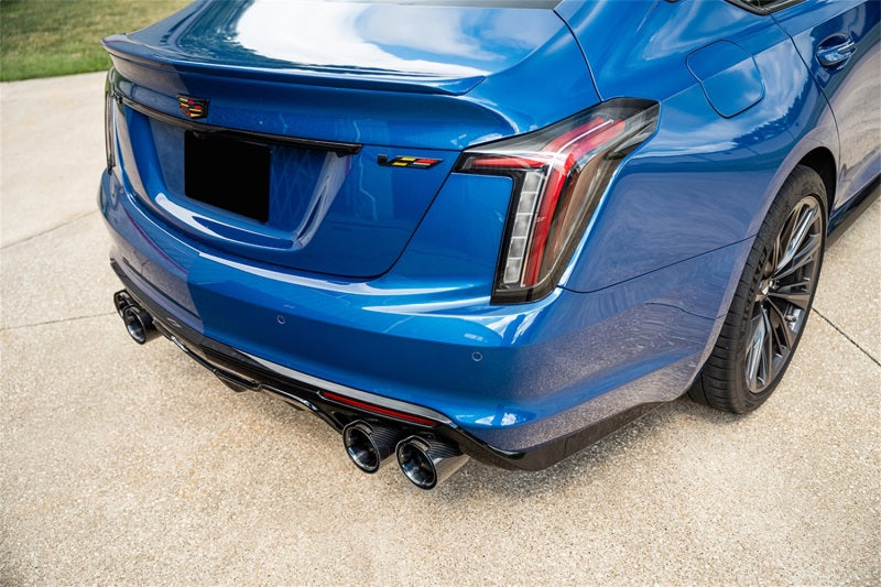 CORSA Performance Corsa 22-25 Caddy CT5-V Blackwing 3in Axle-Back - Act. Exh. - Dual Rear Exit - Twin 4.5in Blk CF Tip
