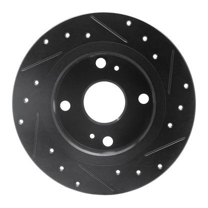 R1 Concepts R1 79-81 Toyota Celica Rear Left Drilled & Slotted Black Brake Rotor