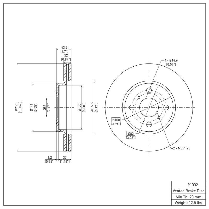 DFC 04-06 Scion XA Front Brake Rotor