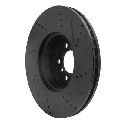 R1 Concepts R1 13-20 BMW 440I Gran Coupe Front Left Drilled & Slotted Black Brake Rotor