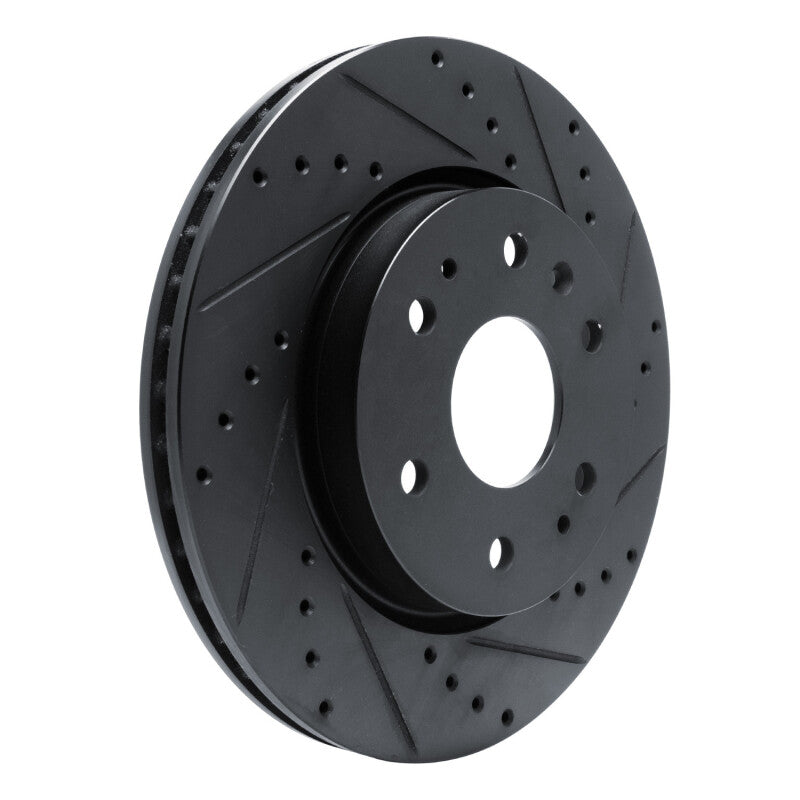 R1 Concepts R1 23-25 Chevrolet Colorado Front Right Drilled & Slotted Black Brake Rotor