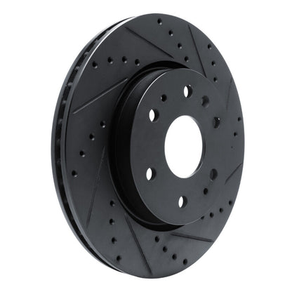 R1 Concepts R1 23-25 Chevrolet Colorado Front Right Drilled & Slotted Black Brake Rotor