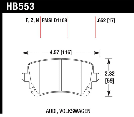Hawk Performance Hawk 06-07 Audi A6 Quattro / 03-04 RS6 / 04-08 S4 HPS Street Rear Brake Pads