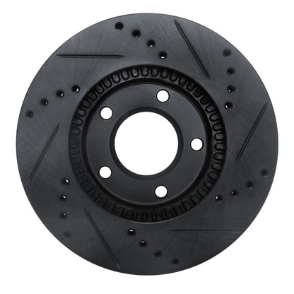 R1 Concepts R1 96-98 Mazda MPV Front Left Drilled & Slotted Black Brake Rotor