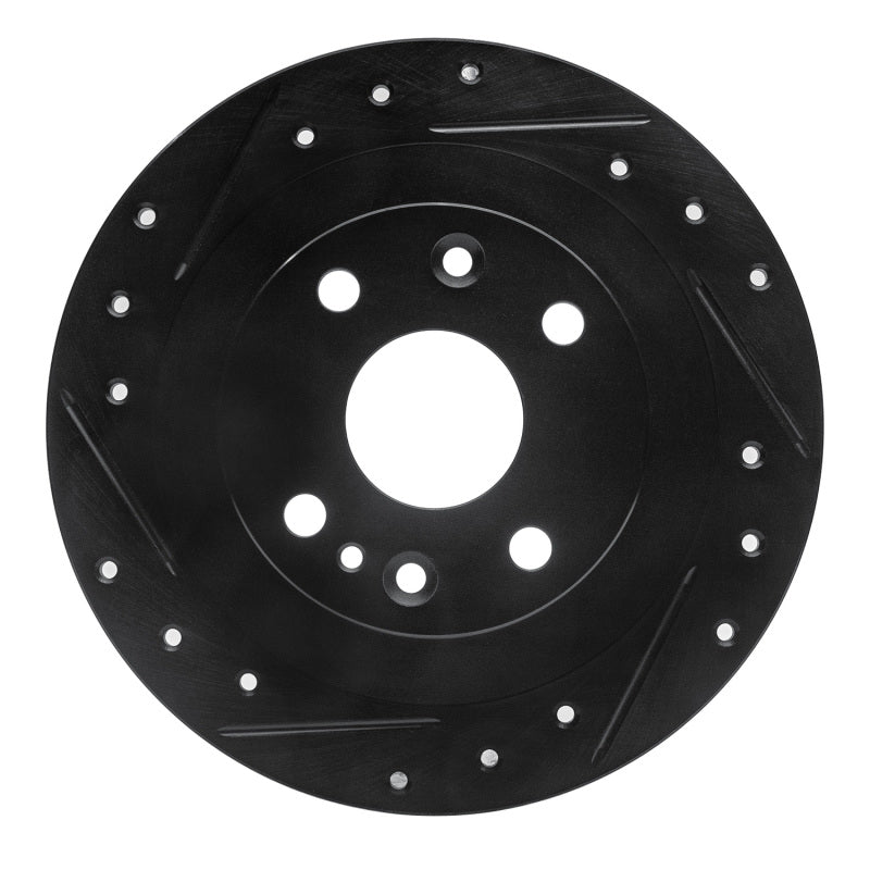R1 Concepts R1 1990-2003 Ford Escort Rear Left Drilled & Slotted Black Brake Rotor