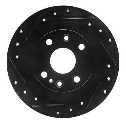 R1 Concepts R1 1990-2003 Ford Escort Rear Left Drilled & Slotted Black Brake Rotor