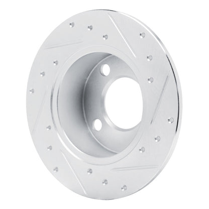R1 Concepts R1 89-91 Audi 100 Rear Right Drilled & Slotted Silver Brake Rotor