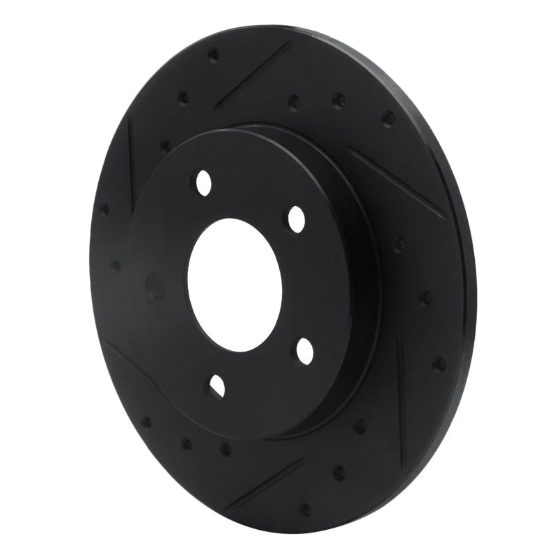 R1 Concepts R1 88-92 Dodge Monaco Rear Left Drilled & Slotted Black Brake Rotor