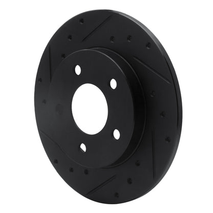 R1 Concepts R1 88-92 Dodge Monaco Rear Left Drilled & Slotted Black Brake Rotor