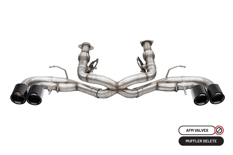 CORSA Performance Corsa 2020-2025 Chevrolet Corvette C8 RWD 3in Track Cat-Back Delete Exhaust w/4.5in CF Black PVDTips
