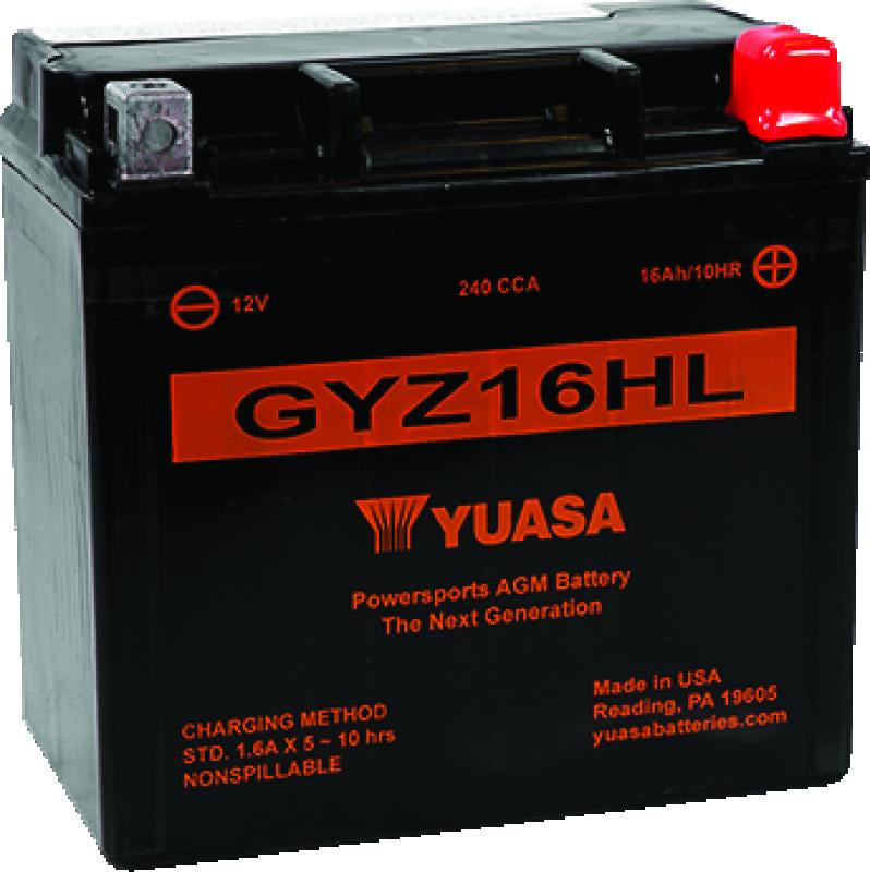Yuasa Battery Yuasa GYZ16HL High Performance Maintenance Free AGM 12-Volt Battery
