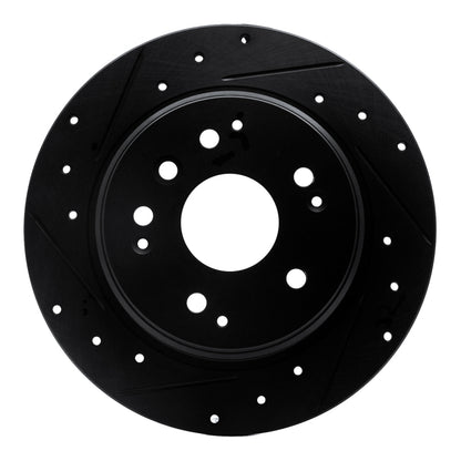 R1 Concepts R1 99-11 Acura TL Rear Left Drilled & Slotted Black Brake Rotor