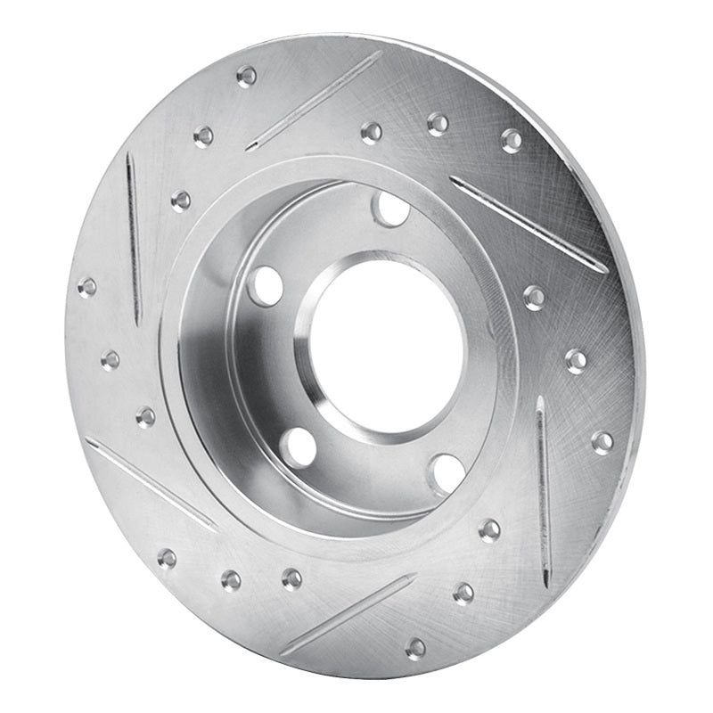 R1 Concepts R1 85-00 Audi 5000CS Turbo Quattro Rear Right Drilled & Slotted Silver Brake Rotor
