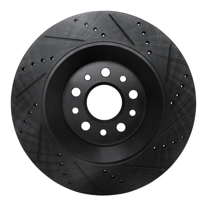 R1 Concepts R1 17-24 Maserati LeVante Rear Left Drilled & Slotted Black Brake Rotor