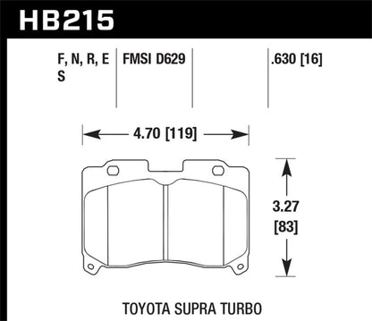 Hawk Performance Hawk 93-98 Toyota Supra TT HPS 5.0 Street Front Brake Pads