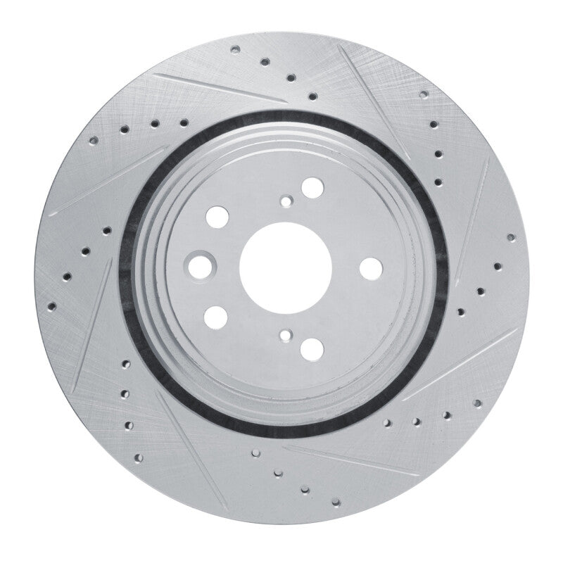 R1 Concepts R1 20-25 Lexus RX350 Front Right Drilled & Slotted Silver Brake Rotor