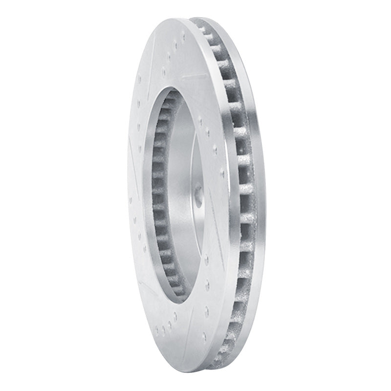 R1 Concepts R1 70-93 Ford Taurus (Excl SHO) Front Right Drilled & Slotted Silver Brake Rotor