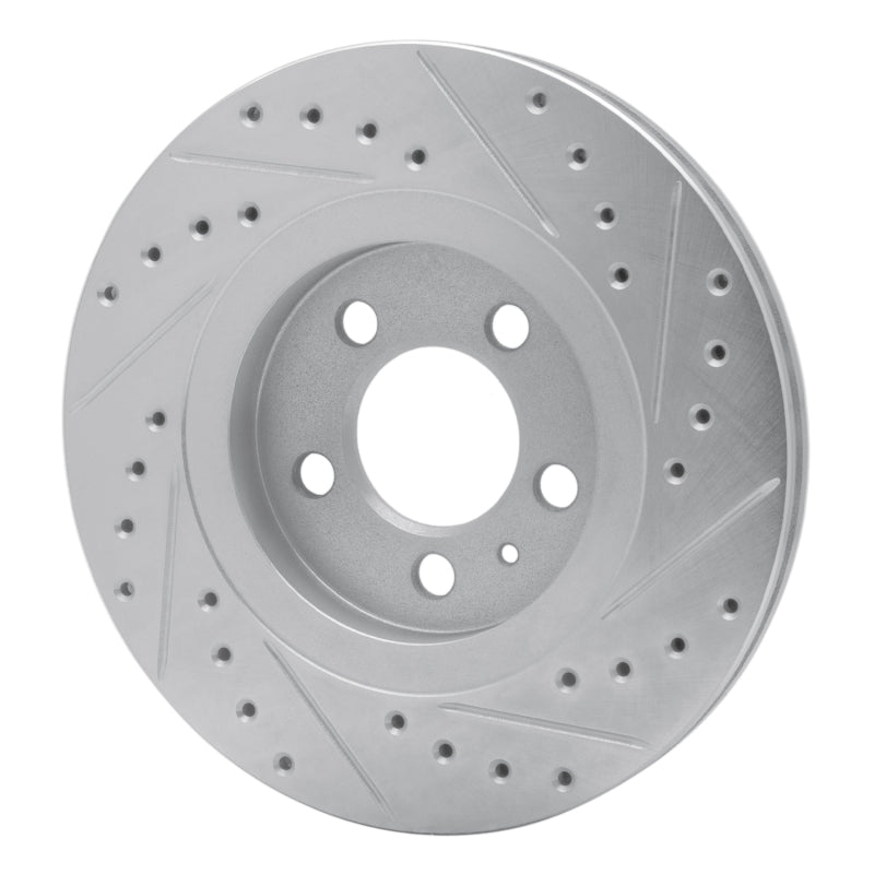 R1 Concepts R1 92-95 Volkswagen Jetta Sedan Front Left Drilled & Slotted Silver Brake Rotor