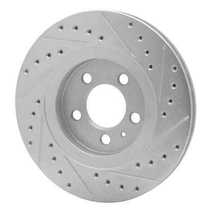 R1 Concepts R1 92-95 Volkswagen Jetta Sedan Front Left Drilled & Slotted Silver Brake Rotor