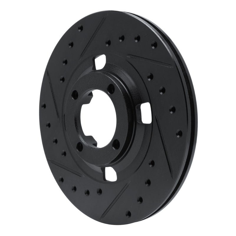 R1 Concepts R1 83-89 Isuzu Impulse Front Left Drilled & Slotted Black Brake Rotor