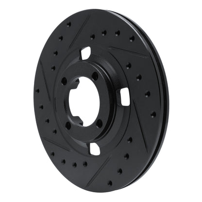 R1 Concepts R1 83-89 Isuzu Impulse Front Left Drilled & Slotted Black Brake Rotor