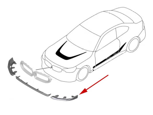 Genuine BMW 51195A34857 G42 M-Sport Carbon Front Splitter - Left