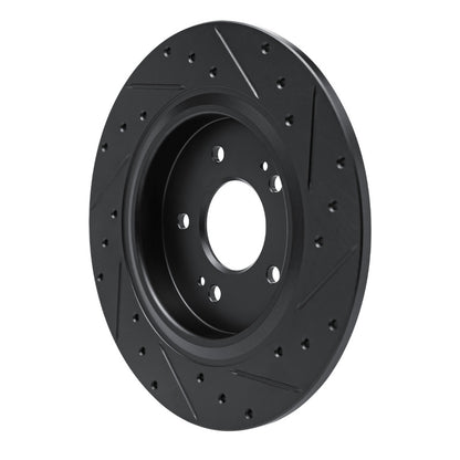 R1 Concepts R1 -25 Hyundai Palisade Rear Left Drilled & Slotted Black Brake Rotor