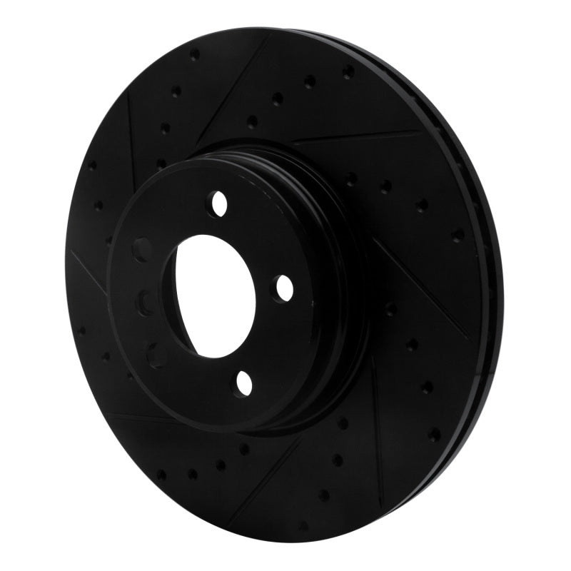 R1 Concepts R1 03-05 Land Rover Range Rover Front Left Drilled & Slotted Black Brake Rotor