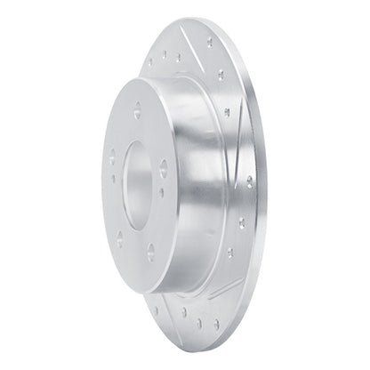 R1 Concepts R1 94-98 Nissan 240SX Rear Right Drilled & Slotted Silver Brake Rotor