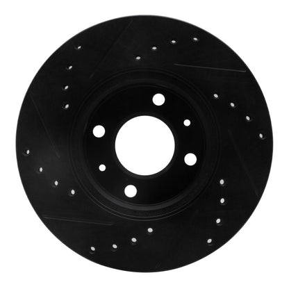 R1 Concepts R1 06-12 Dodge Attitude (Mexico) Front Right Drilled & Slotted Black Brake Rotor