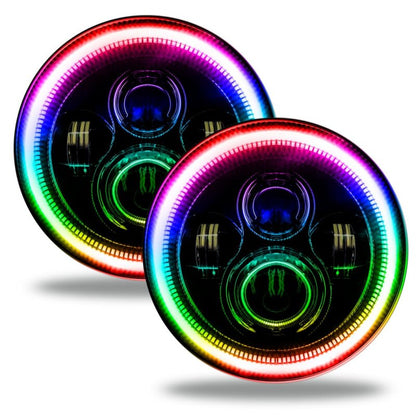 ORACLE Lighting Oracle 7in High Powered LED Headlights - Black Bezel - ColorSHIFT