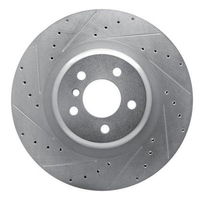 R1 Concepts R1 10-14 BMW X5 Rear Left Drilled & Slotted Silver Brake Rotor